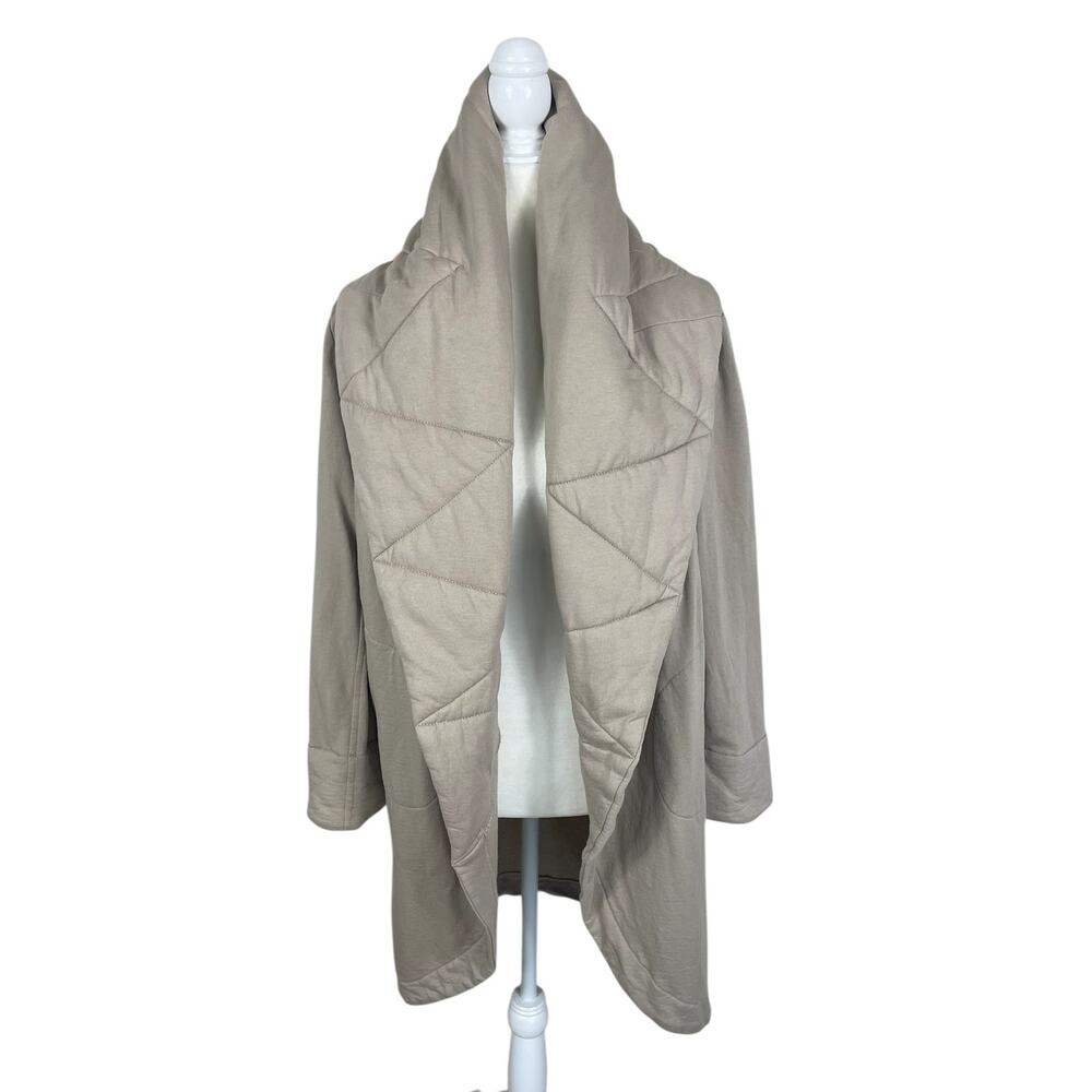 Young Fabulous & Broke Sandrine Quilted Shawl Collar Coat Beige Size M/L Chic